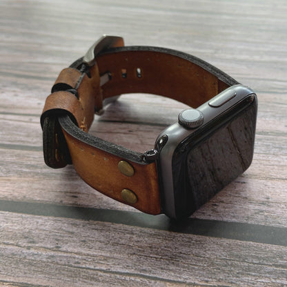 Vintage Leather Apple Watch Band - Rivet Elements