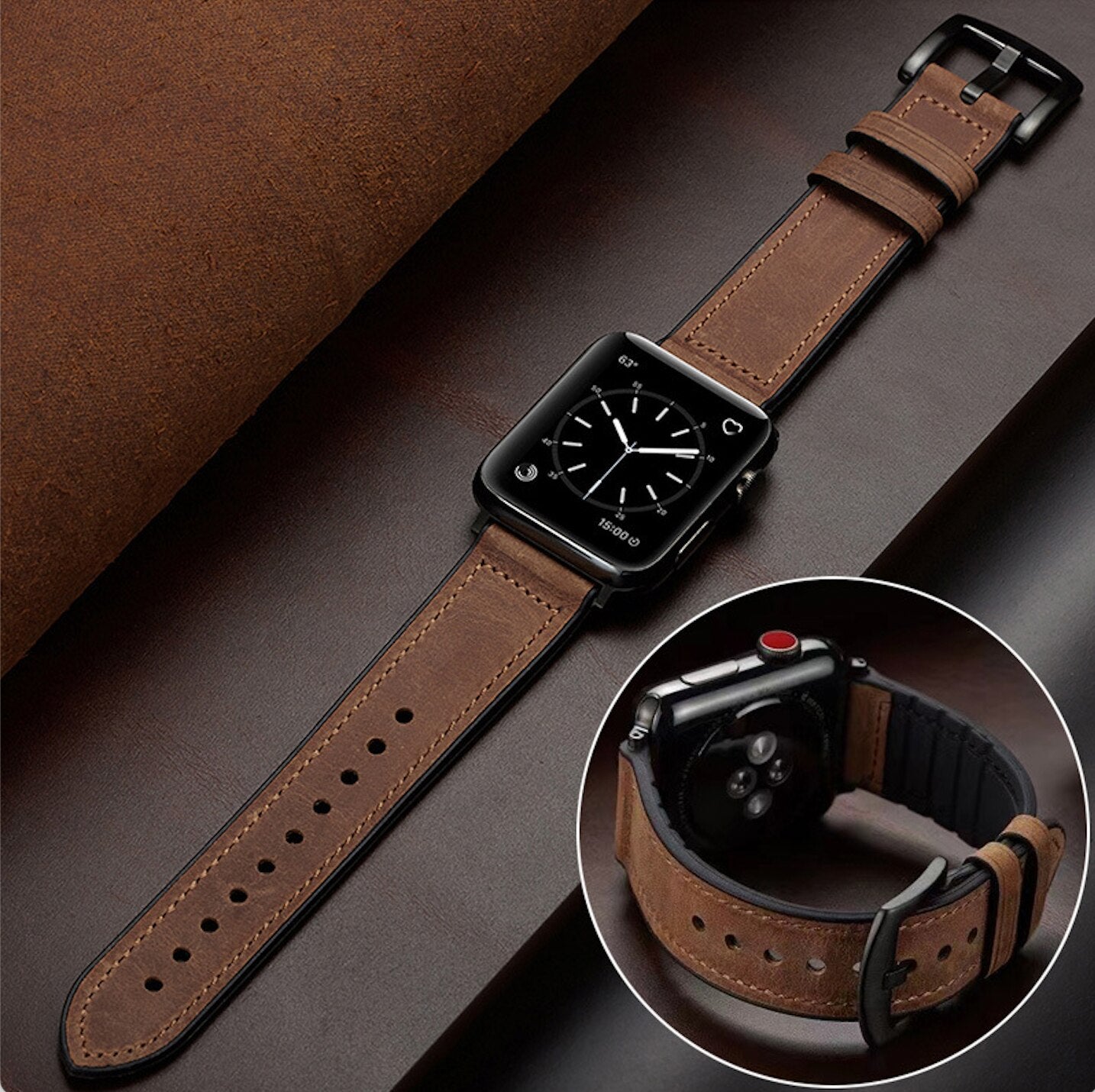 Leather Luxury Watch Band For Apple Watch