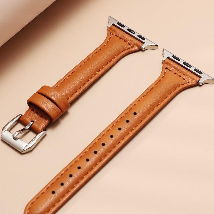 Women's Slim Leather Apple Watch Bands-Thin strap