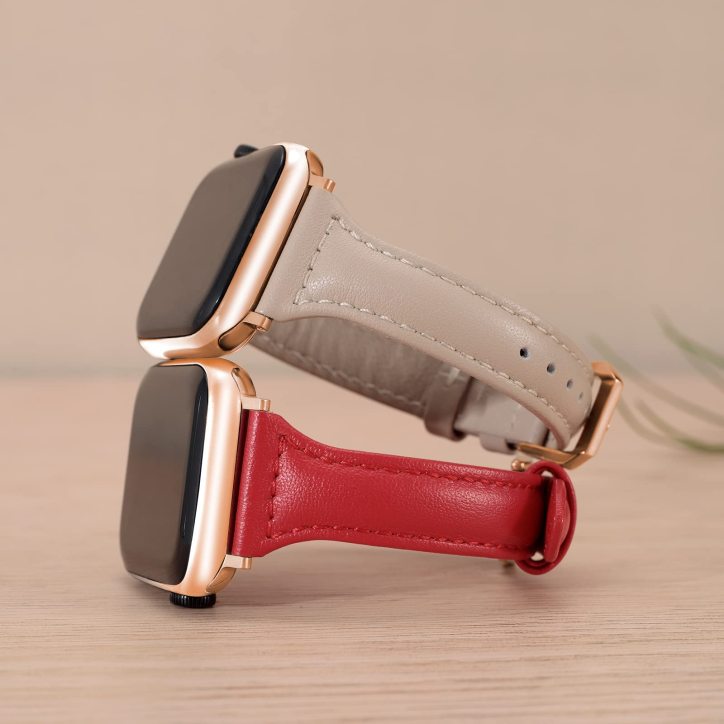 Women's Slim Leather Apple Watch Bands-Thin strap